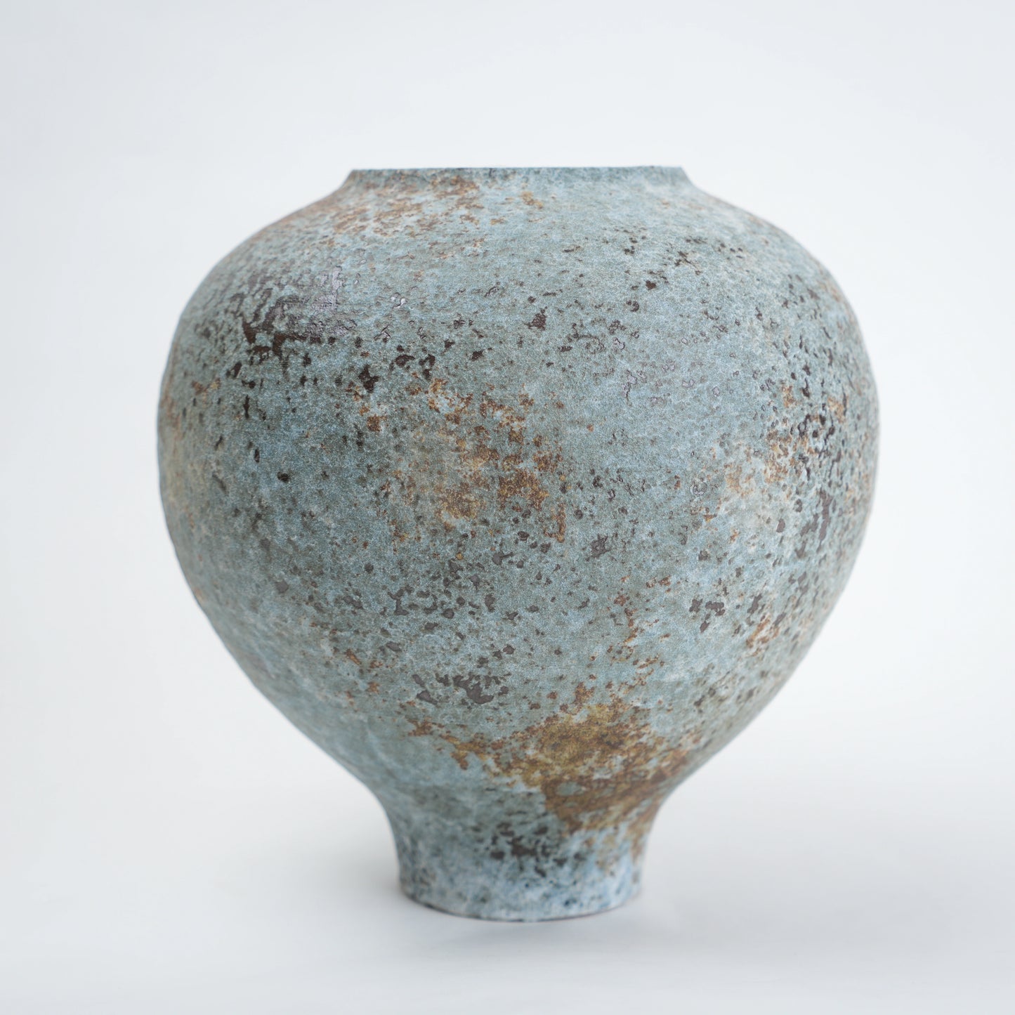 Patina ceramic vase in blue grey finish modern decorative vase for home styling