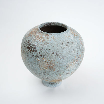 Patina ceramic vase in blue grey finish modern decorative vase for home styling