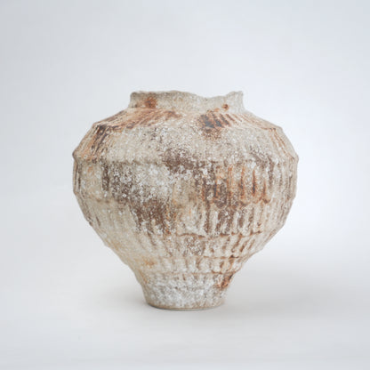 Rust patina ceramic vase with textured earthy finish available in small and large sizes for home decor