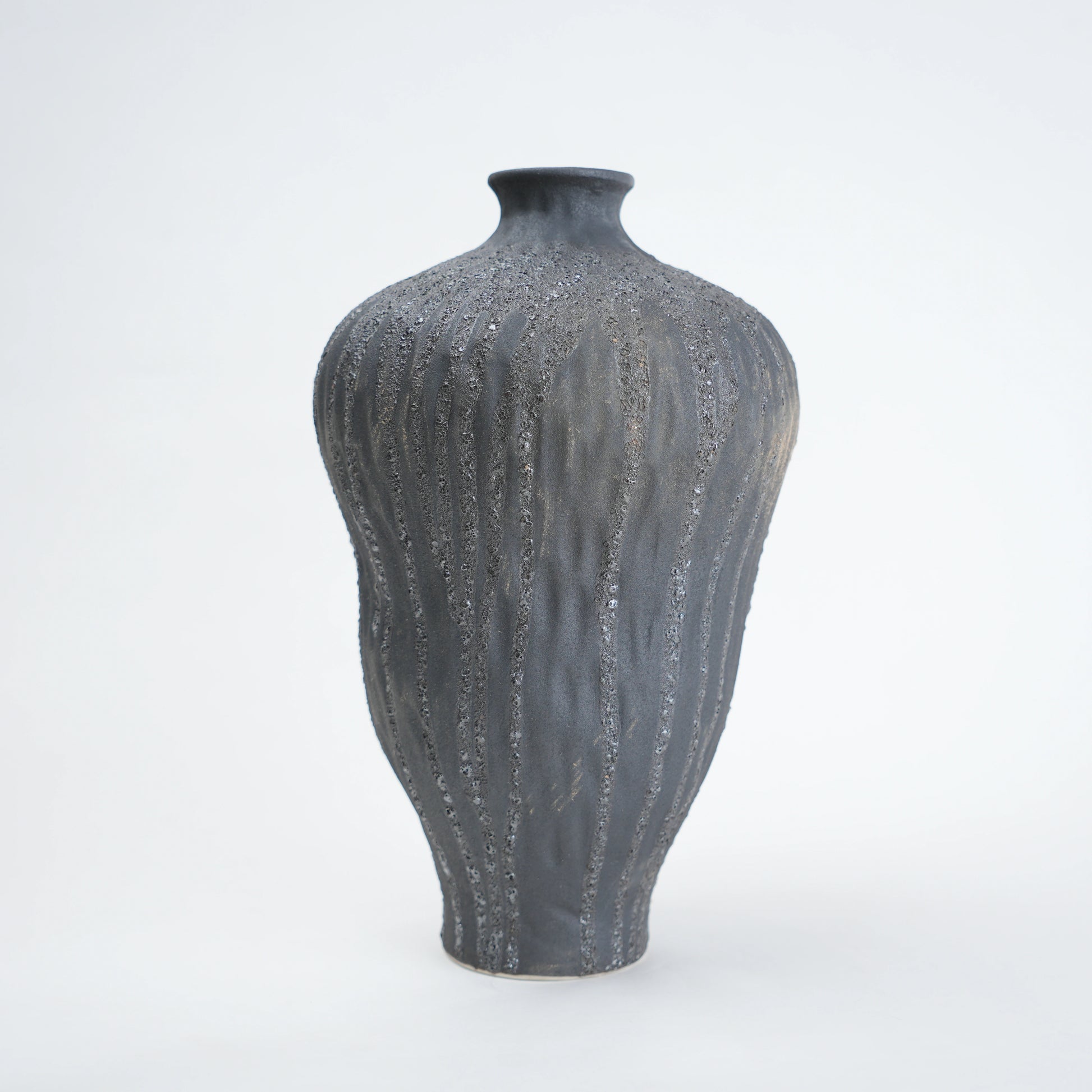 Textured gray vase