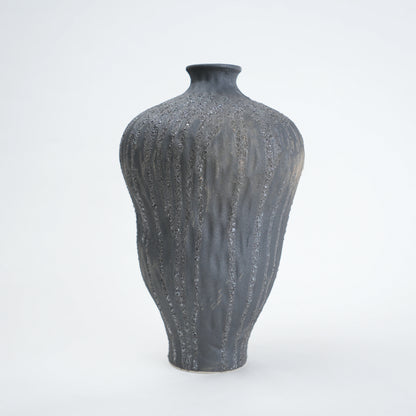 Textured gray vase