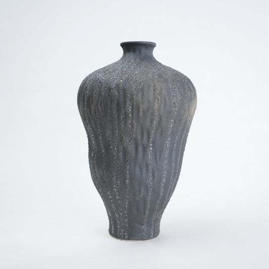 Textured gray vase