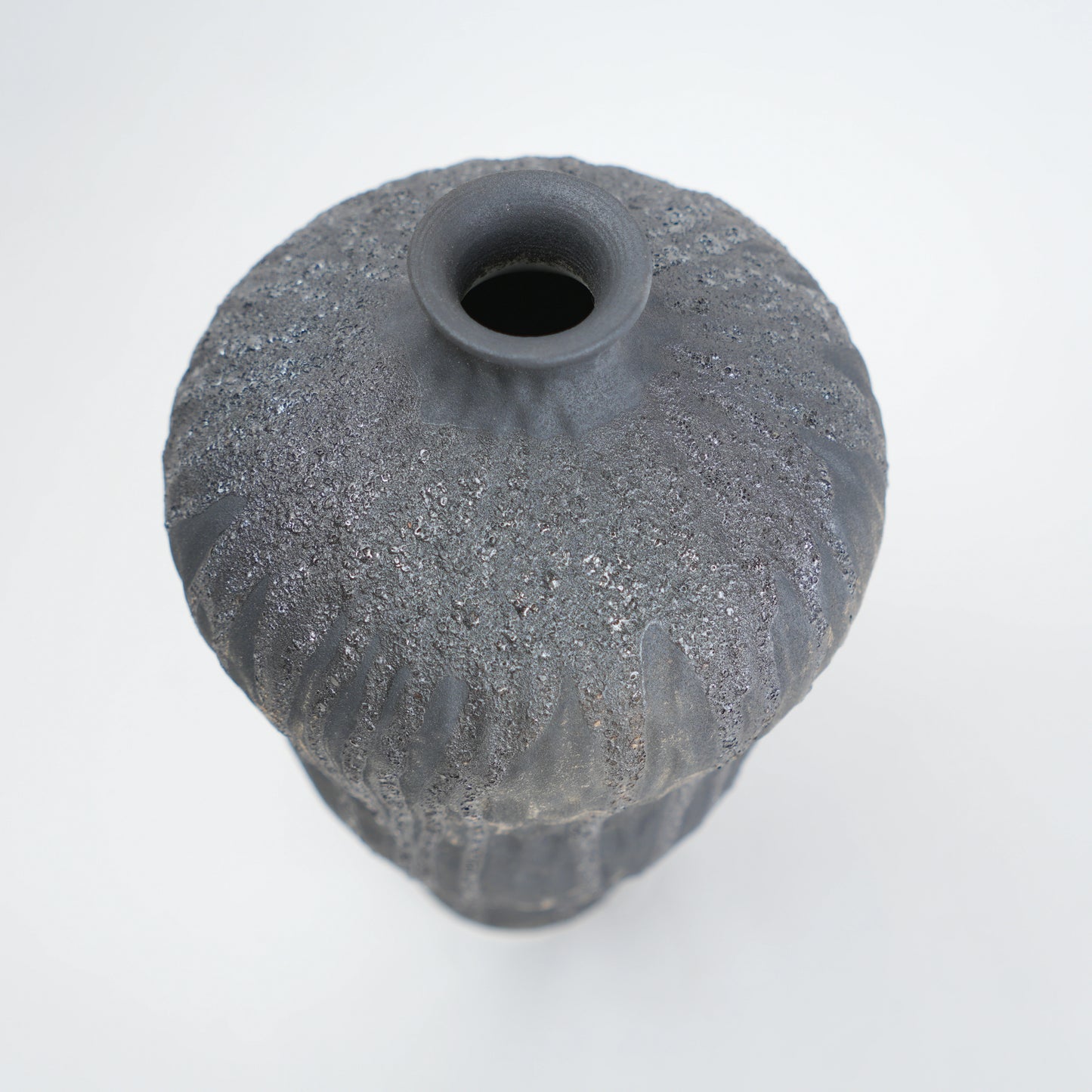 Textured gray vase