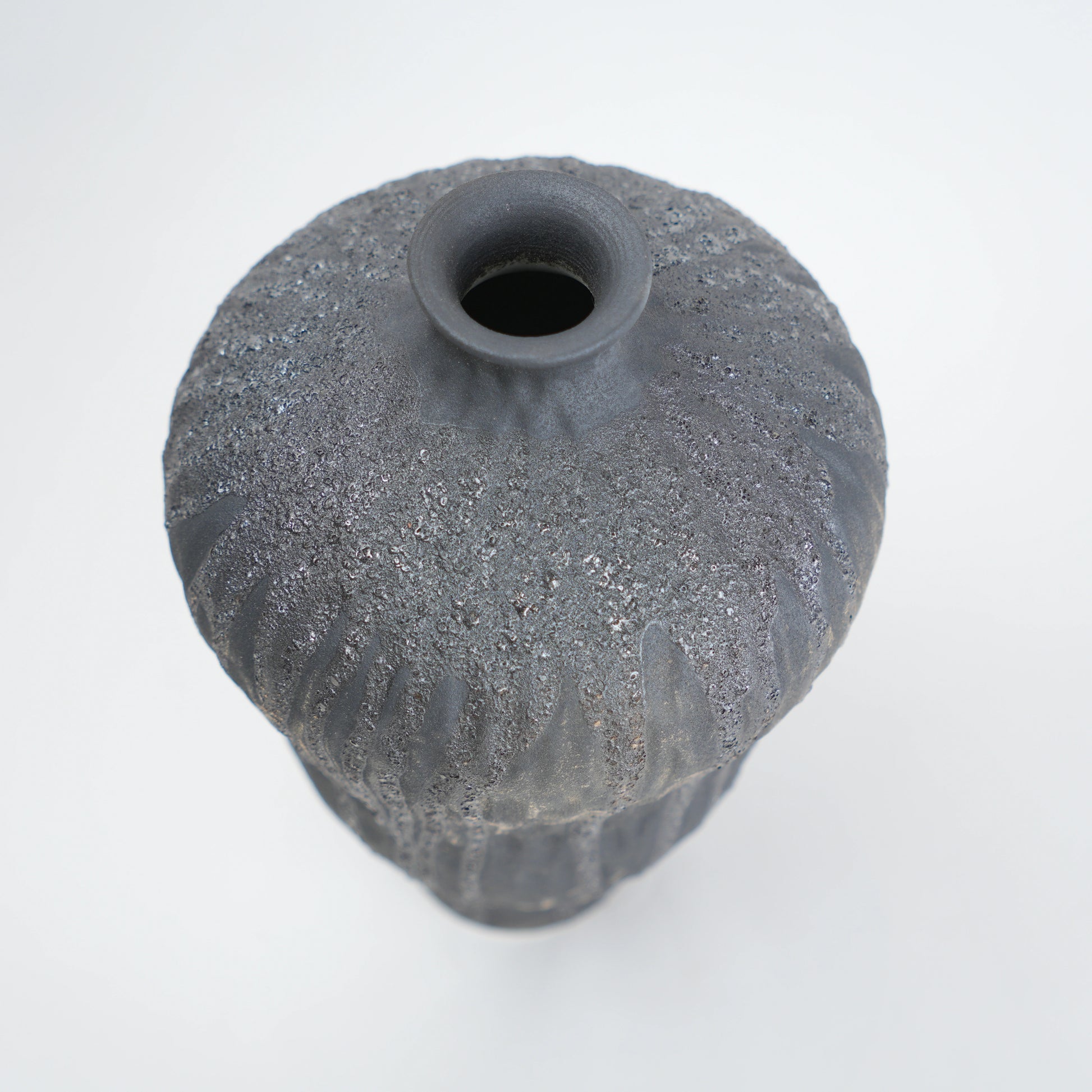 Textured gray vase