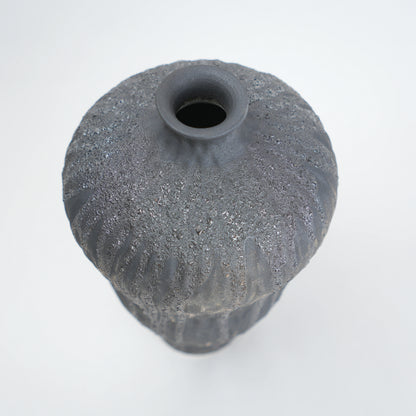Textured gray vase