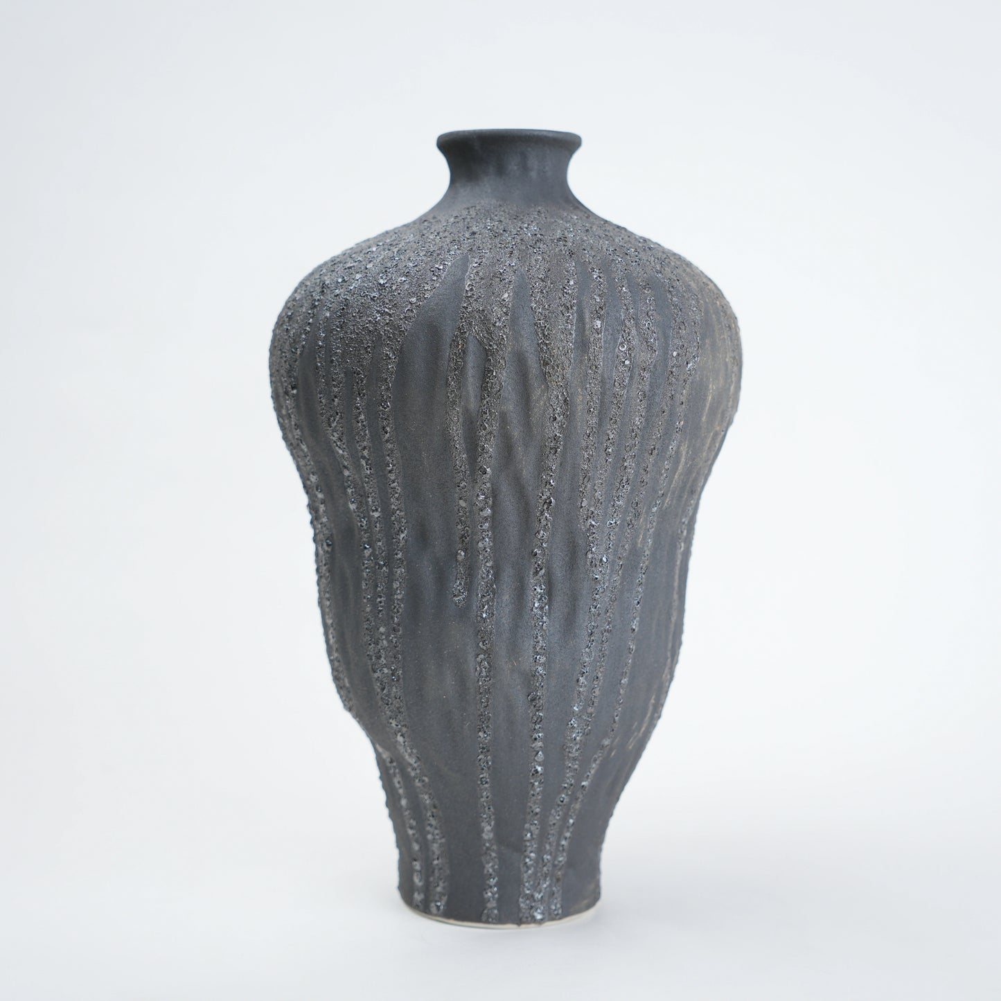 Textured gray vase