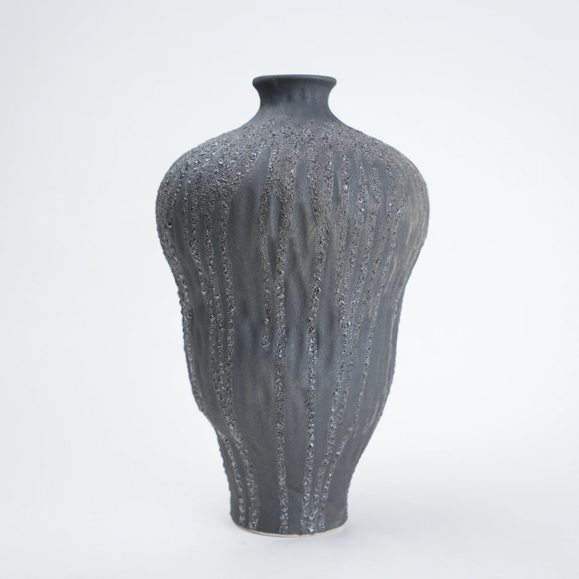 Textured gray vase