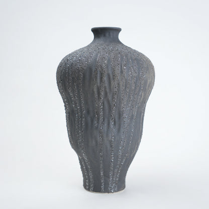 Textured gray vase