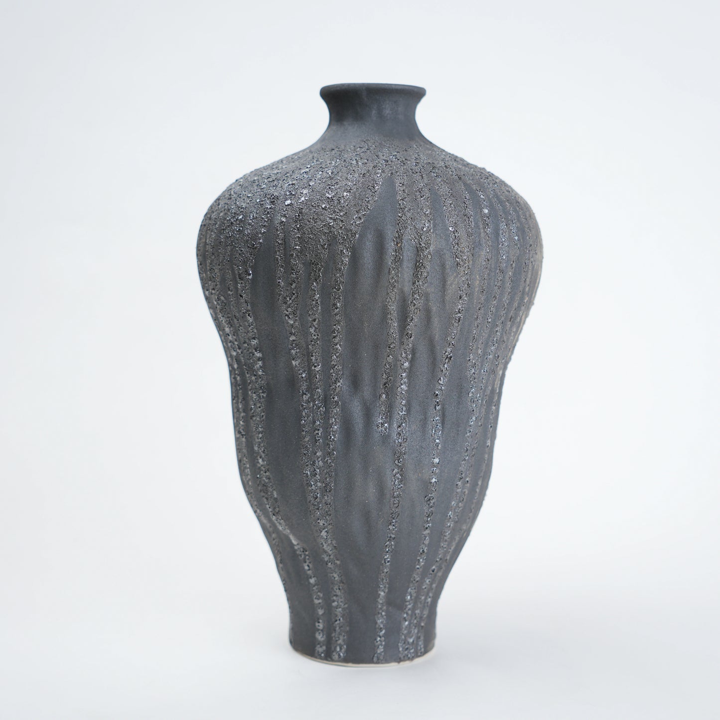 Textured gray vase