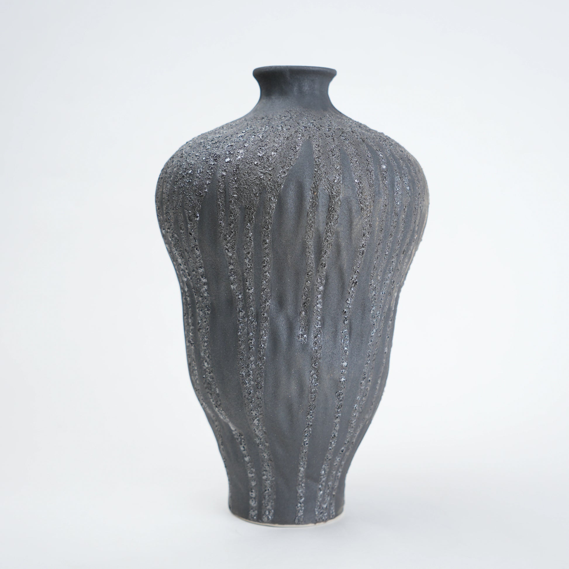 Textured gray vase