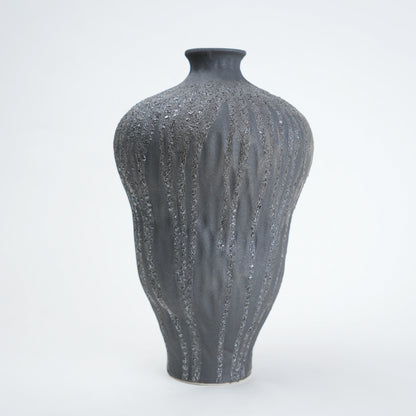 Textured gray vase