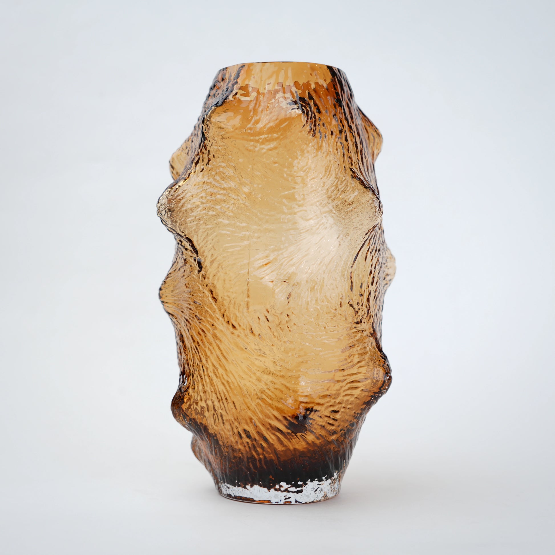 Textured amber-colored vase for modern home styling and table decor