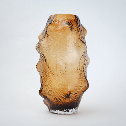 Textured amber-colored vase for modern home styling and table decor