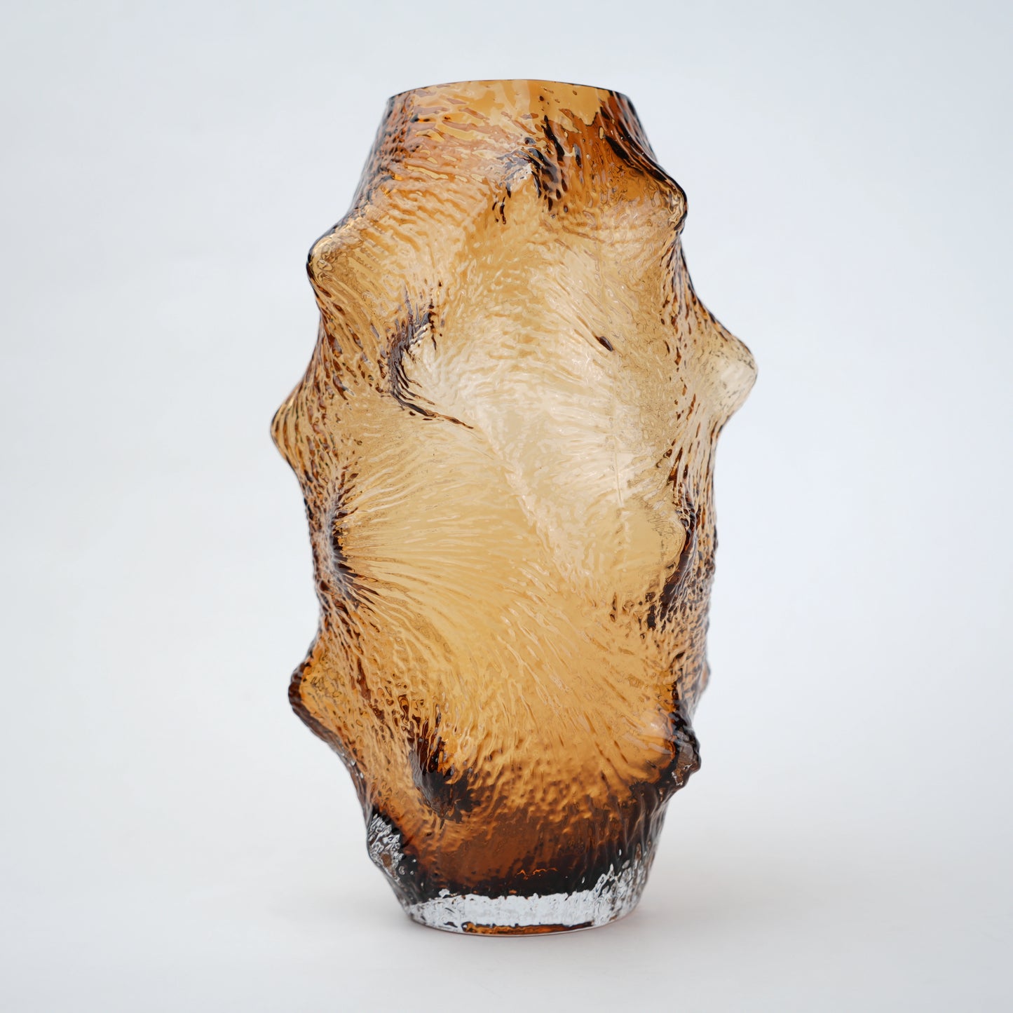 Textured amber-colored vase for modern home styling and table decor