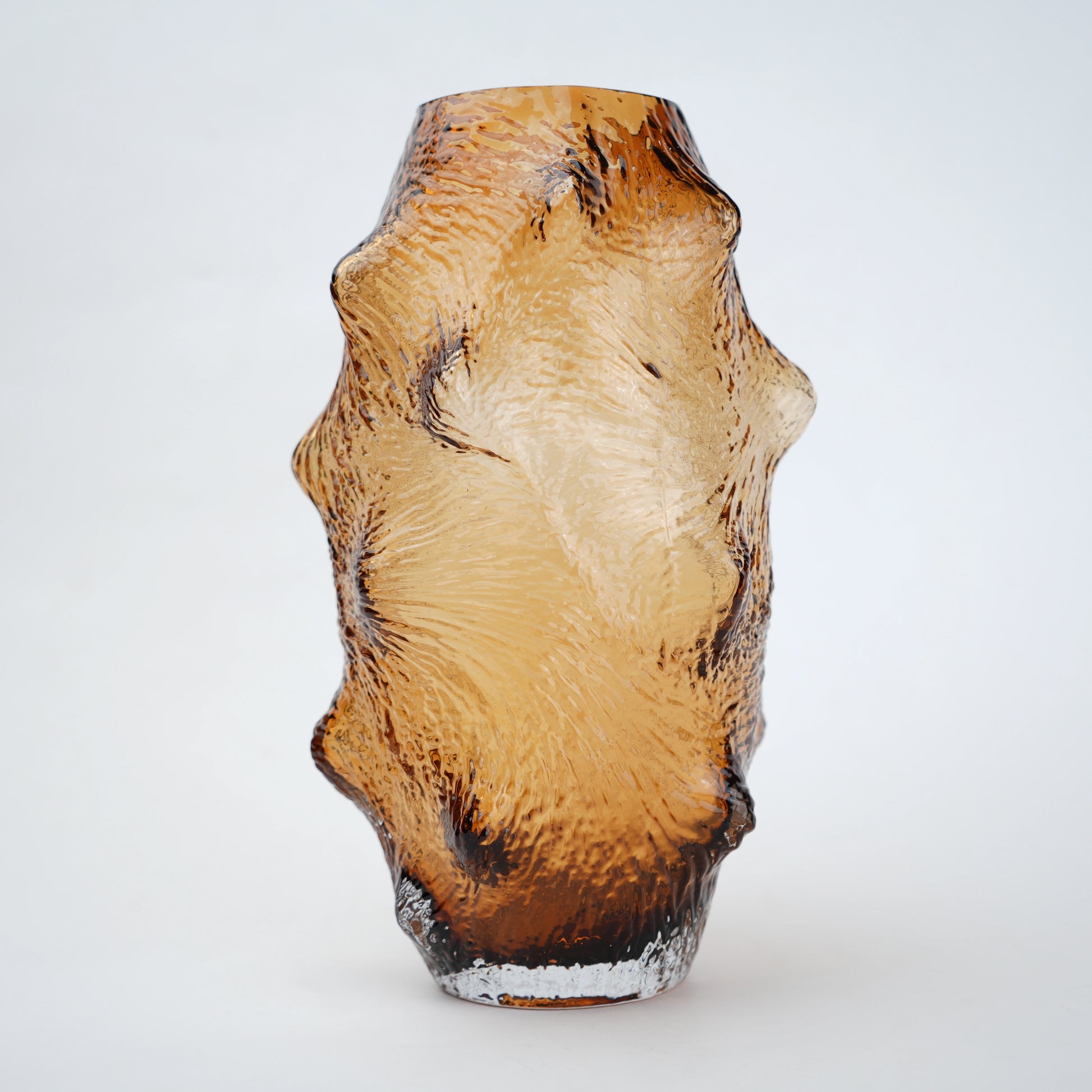 Textured amber-colored vase for modern home styling and table decor