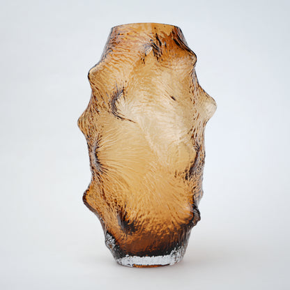Textured amber-colored vase for modern home styling and table decor