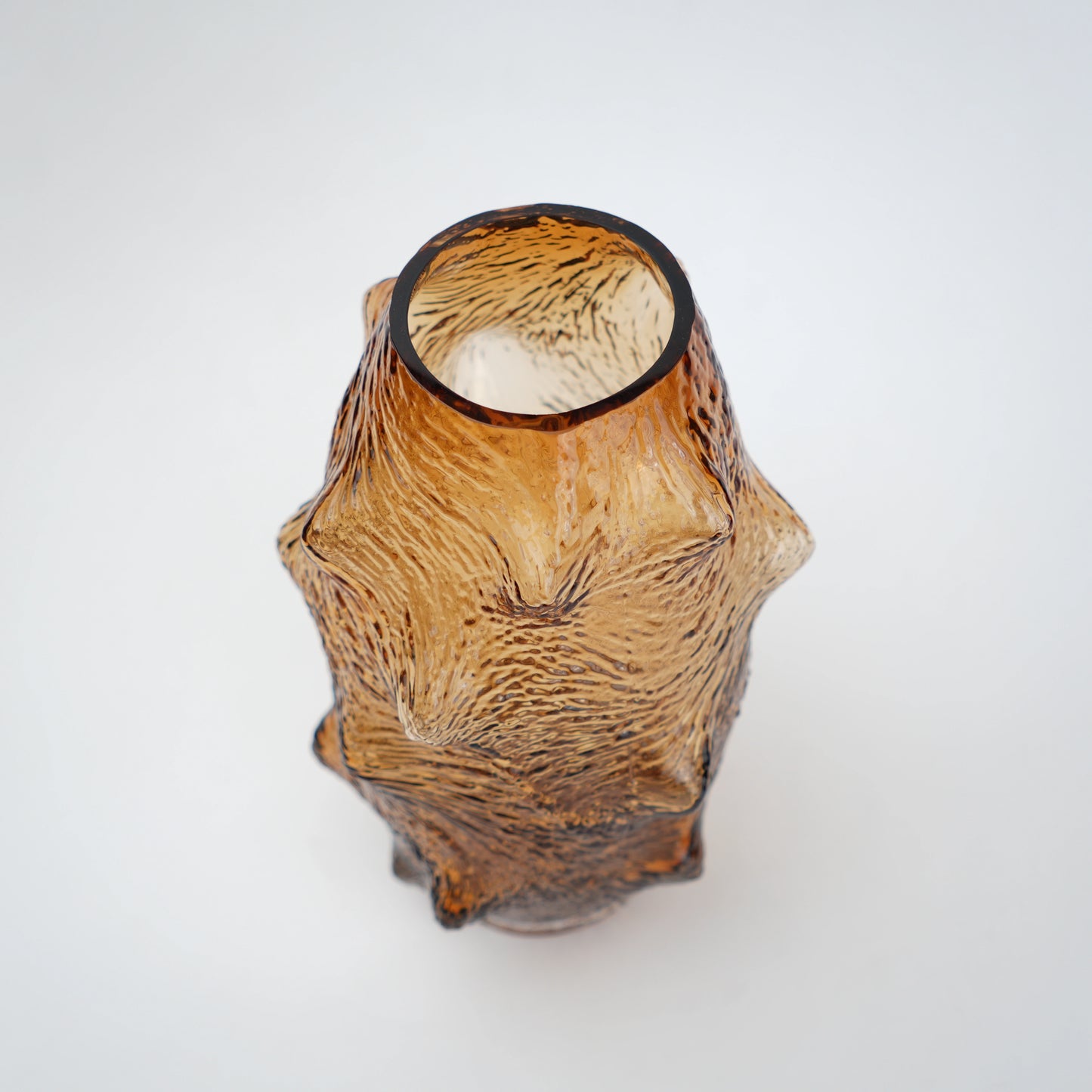 Textured amber-colored vase for modern home styling and table decor