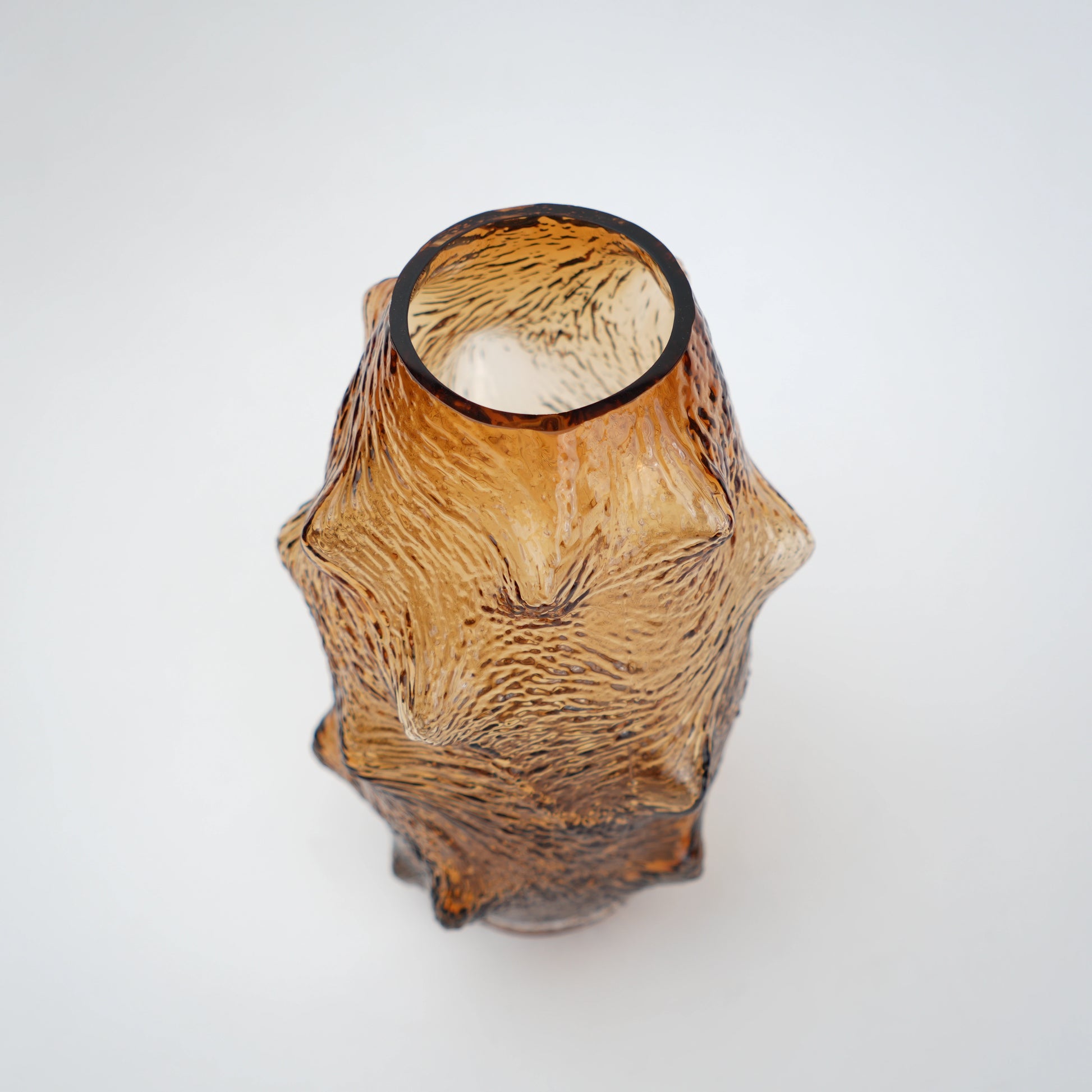 Textured amber-colored vase for modern home styling and table decor