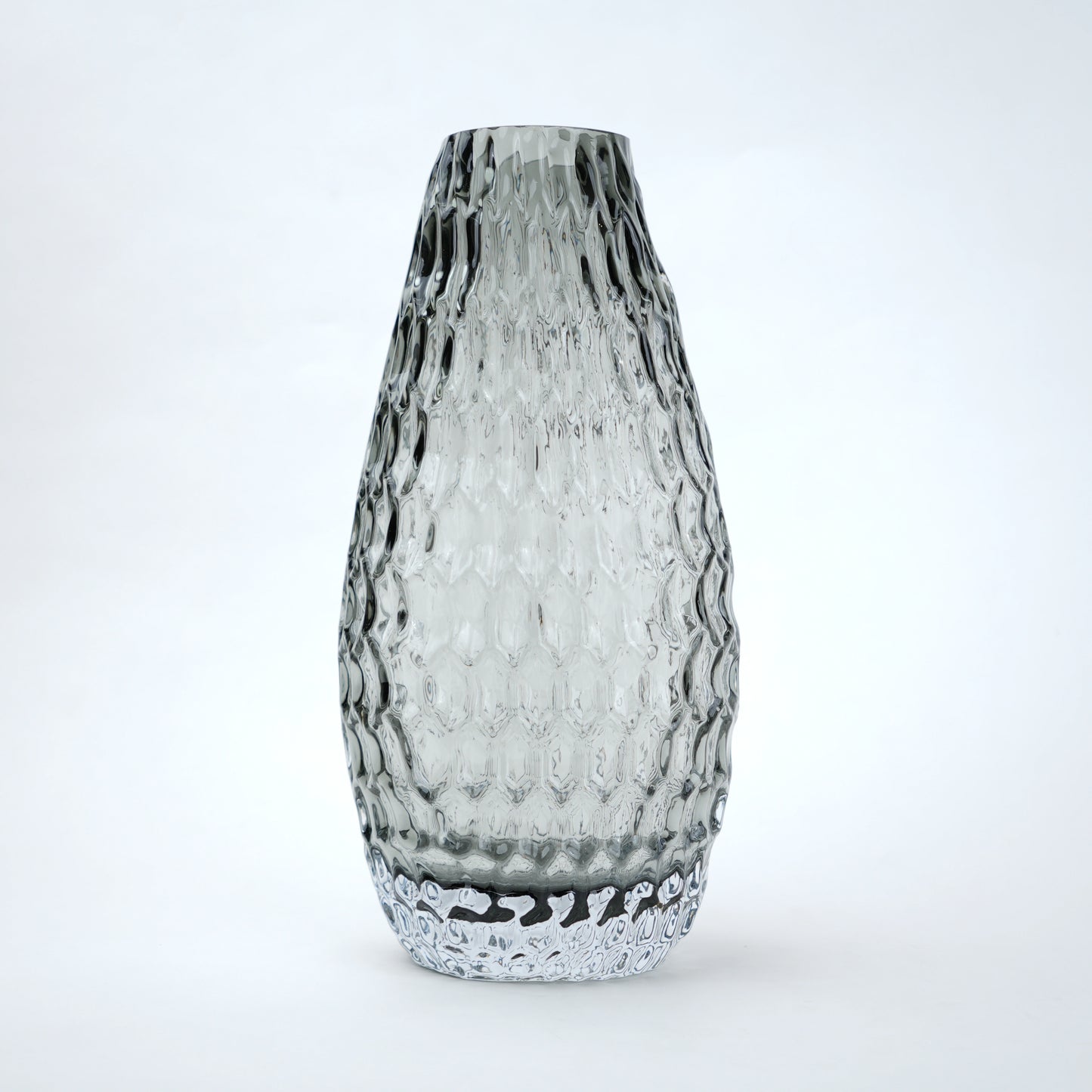 Decorative glass vase with textured design