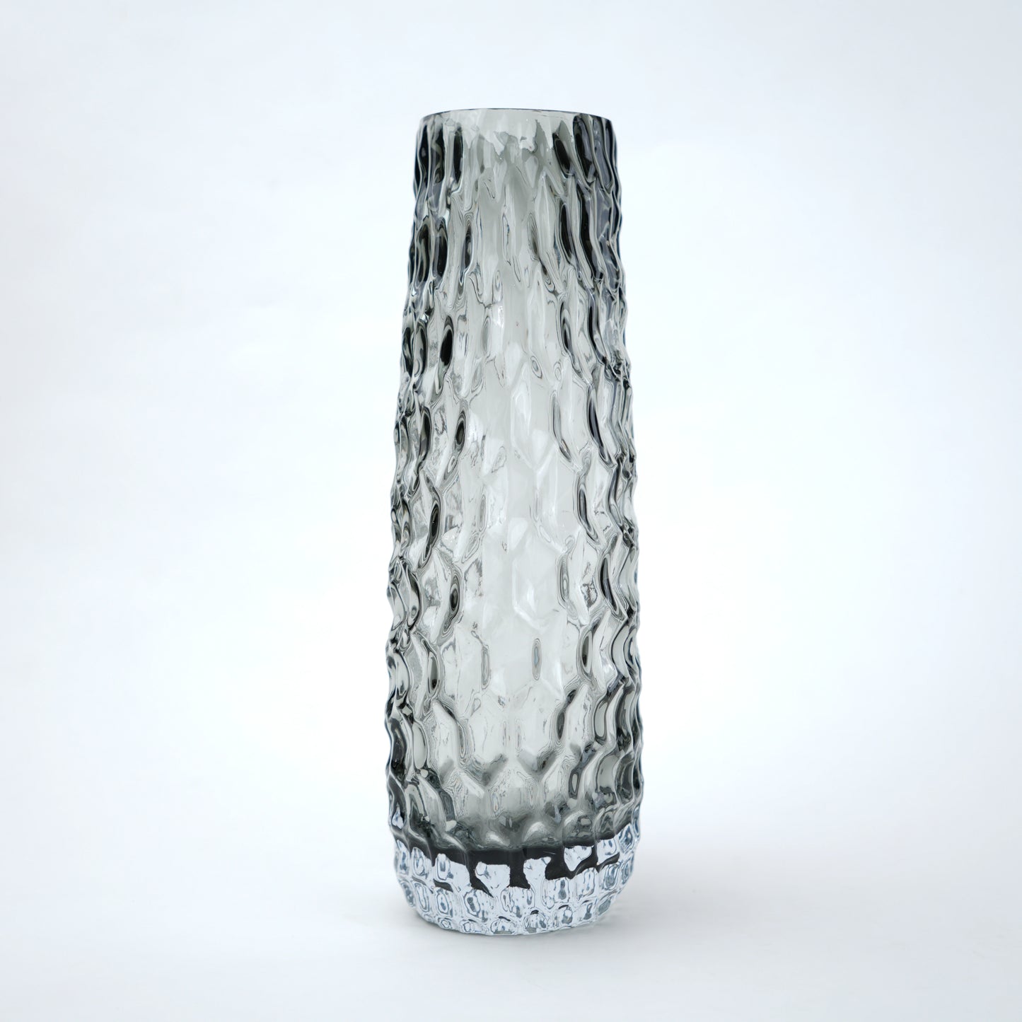 Decorative glass vase with textured design