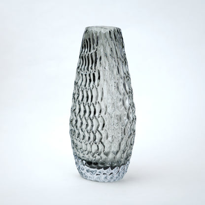 Decorative glass vase with textured design