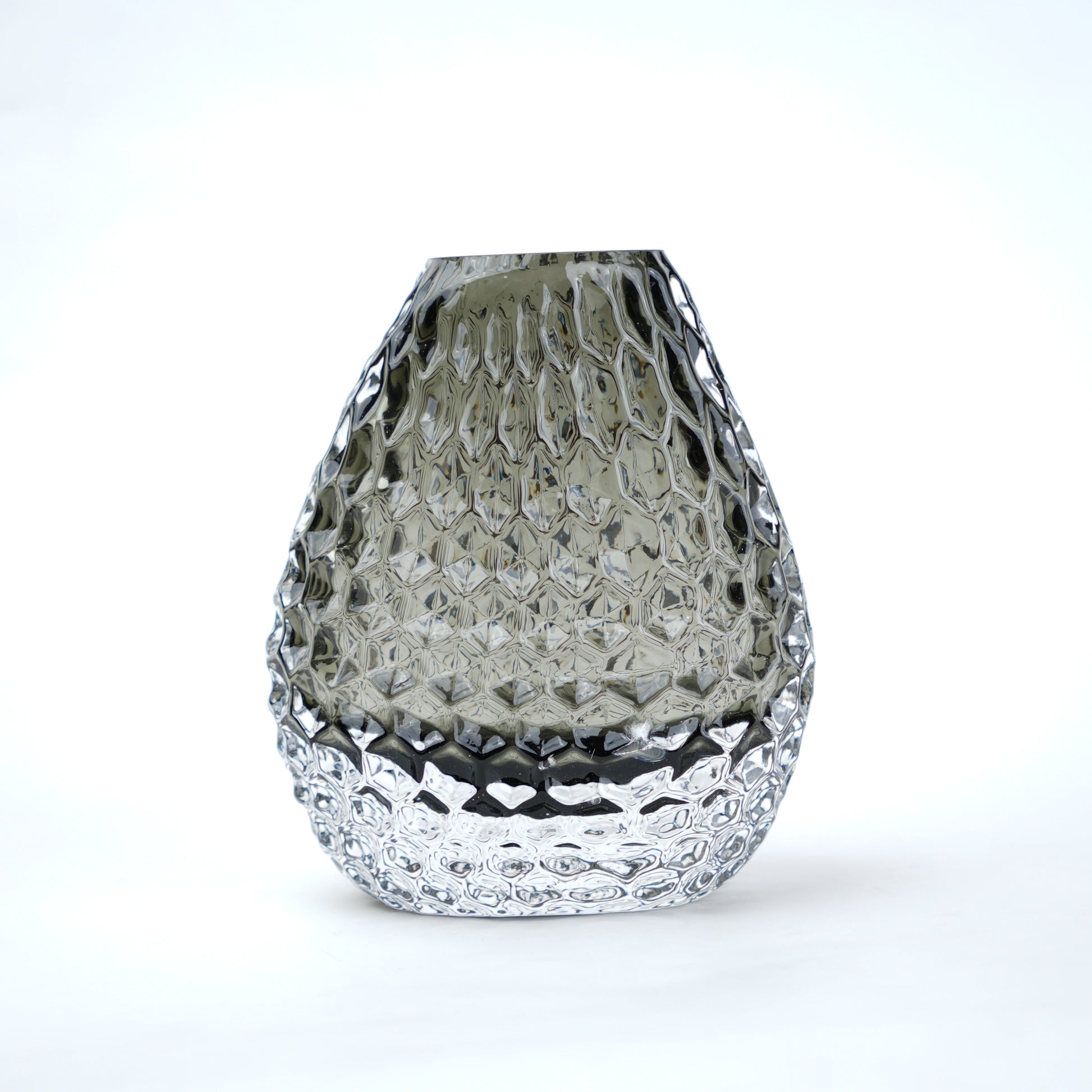 Decorative glass vase with textured design