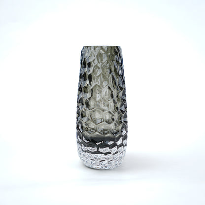 Decorative glass vase with textured design