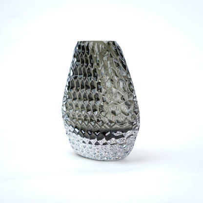 Decorative glass vase with textured design