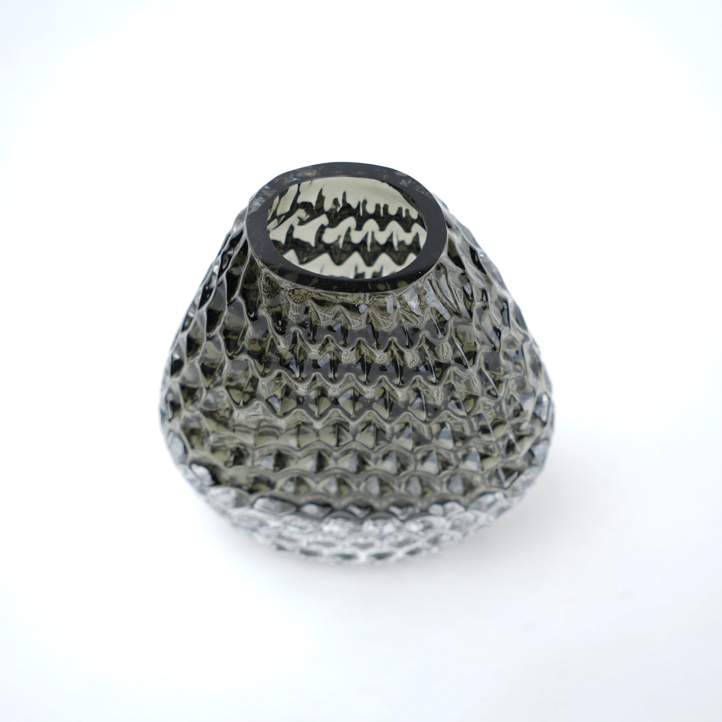 Decorative glass vase with textured design