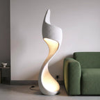 curved sculptural floor lamp ivory modern ambient lighting decor