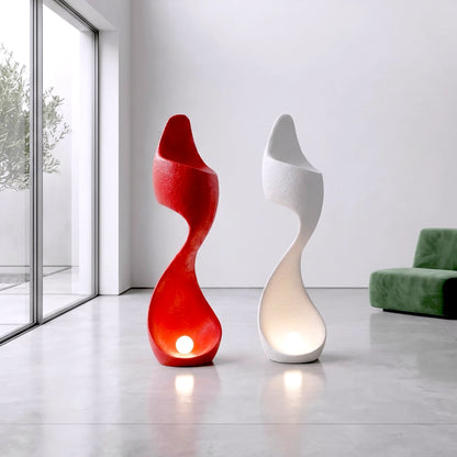 modern abstract red floor lamp for living room
