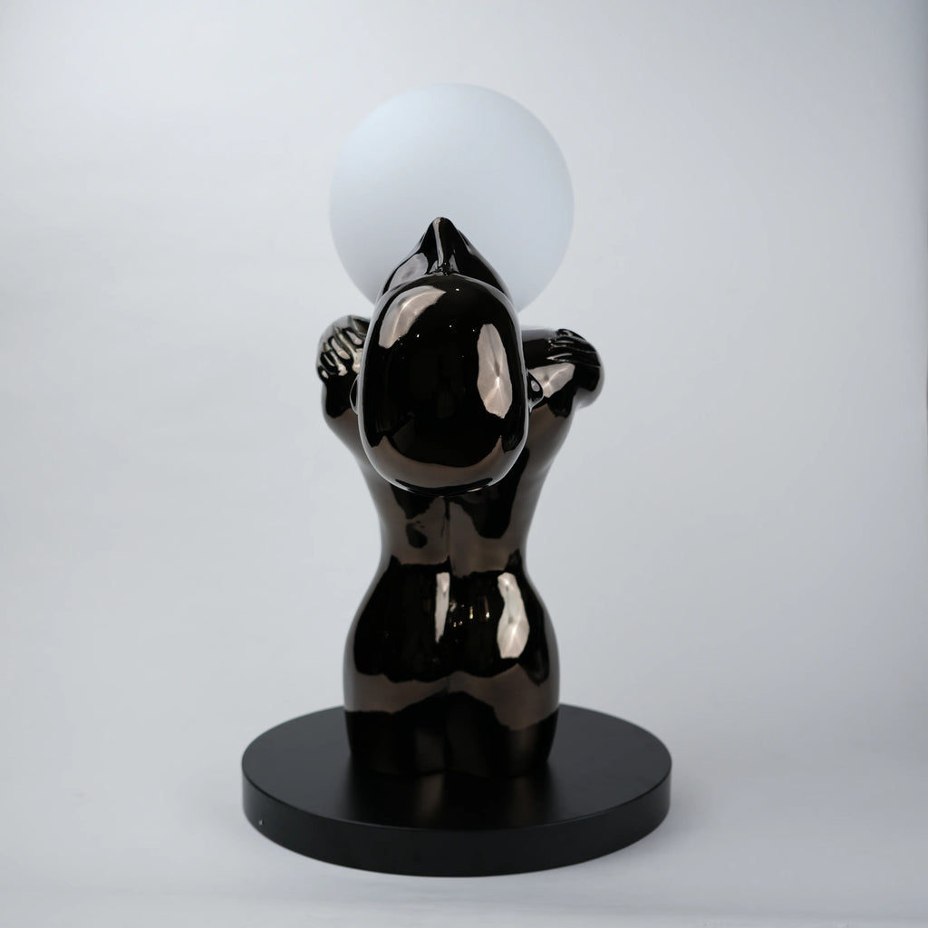artistic sculptural lamp for bedside or console table styling
