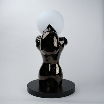 Black Sculptural Table Lamp