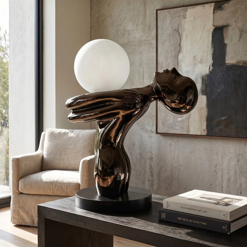 Black Sculptural Table Lamp