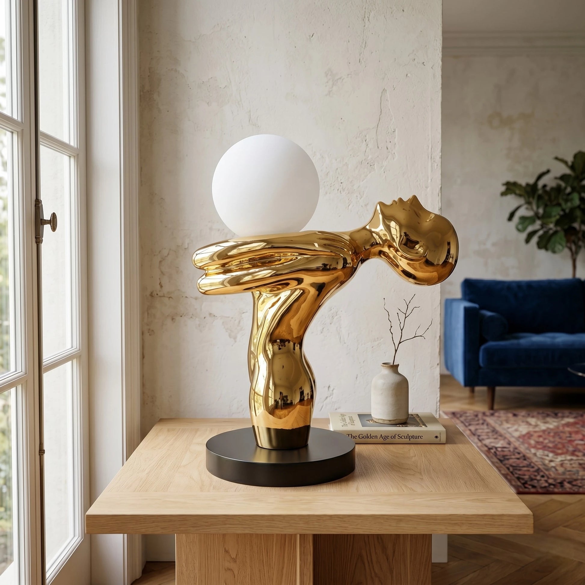 Auric Flow Table Lamp side profile sculptural design