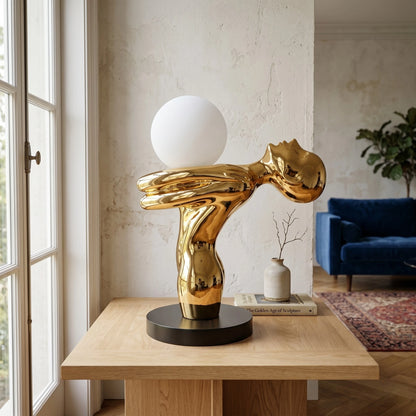 Auric Flow Table Lamp side profile sculptural design