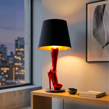 Crimson Heel Table Lamp