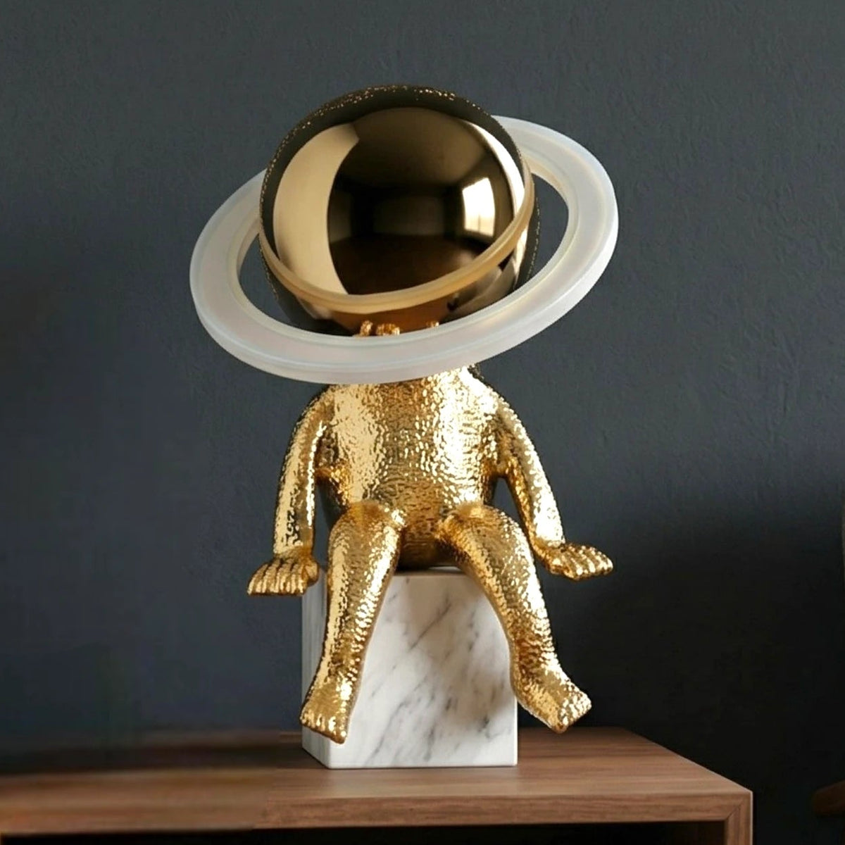 Cosmic Glow Table Lamp front view with halo lighting