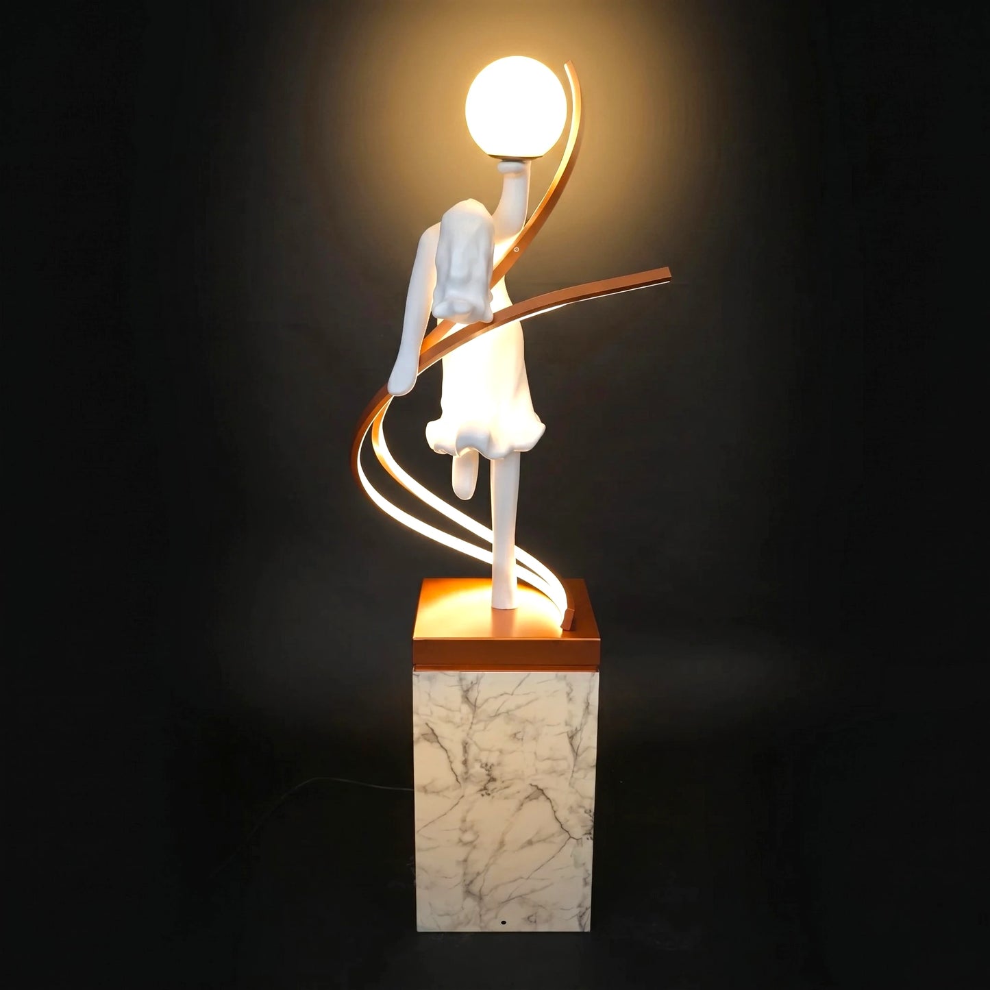 marble base sculpture floor lamp modern designer lighting