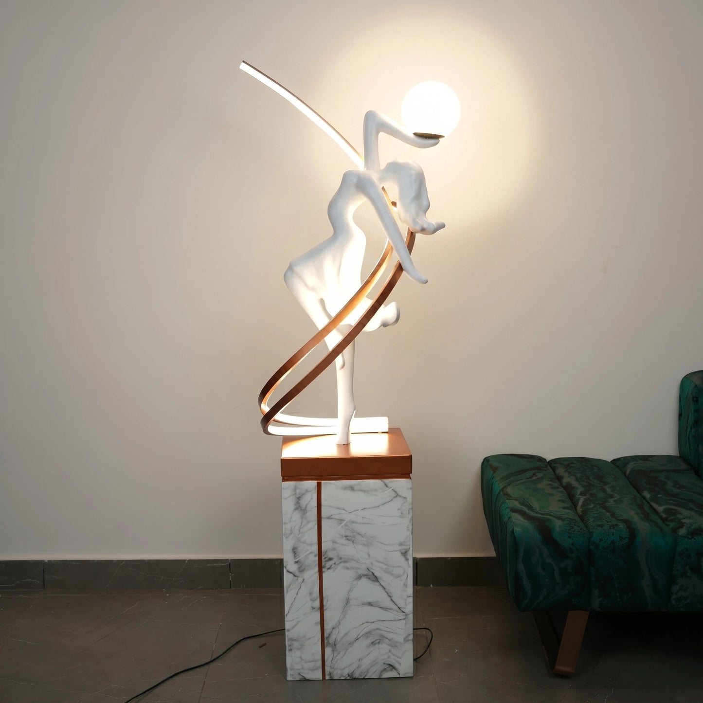 marble base sculpture floor lamp modern designer lighting
