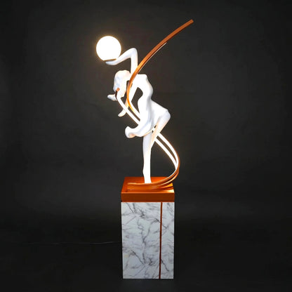 marble base sculpture floor lamp modern designer lighting