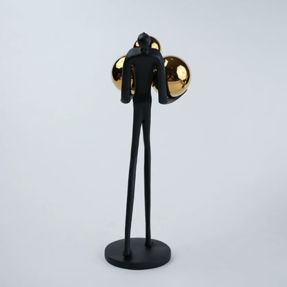 golden sphere balance figurine contemporary tabletop decor