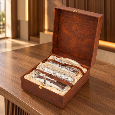 Peacock Dry Fruit Box with Ornate Silver Finish | Decorative Serving Container with Peacock Motif for Festive Hosting and Tabletop Decor