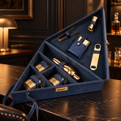 Luxury Barware Set with Cocktail Shaker, Gold Bar Tools, Drinking Glasses and Premium Carry Case