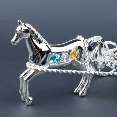 Royal Silver Horse-Drawn Carriage Decorative Showpiece