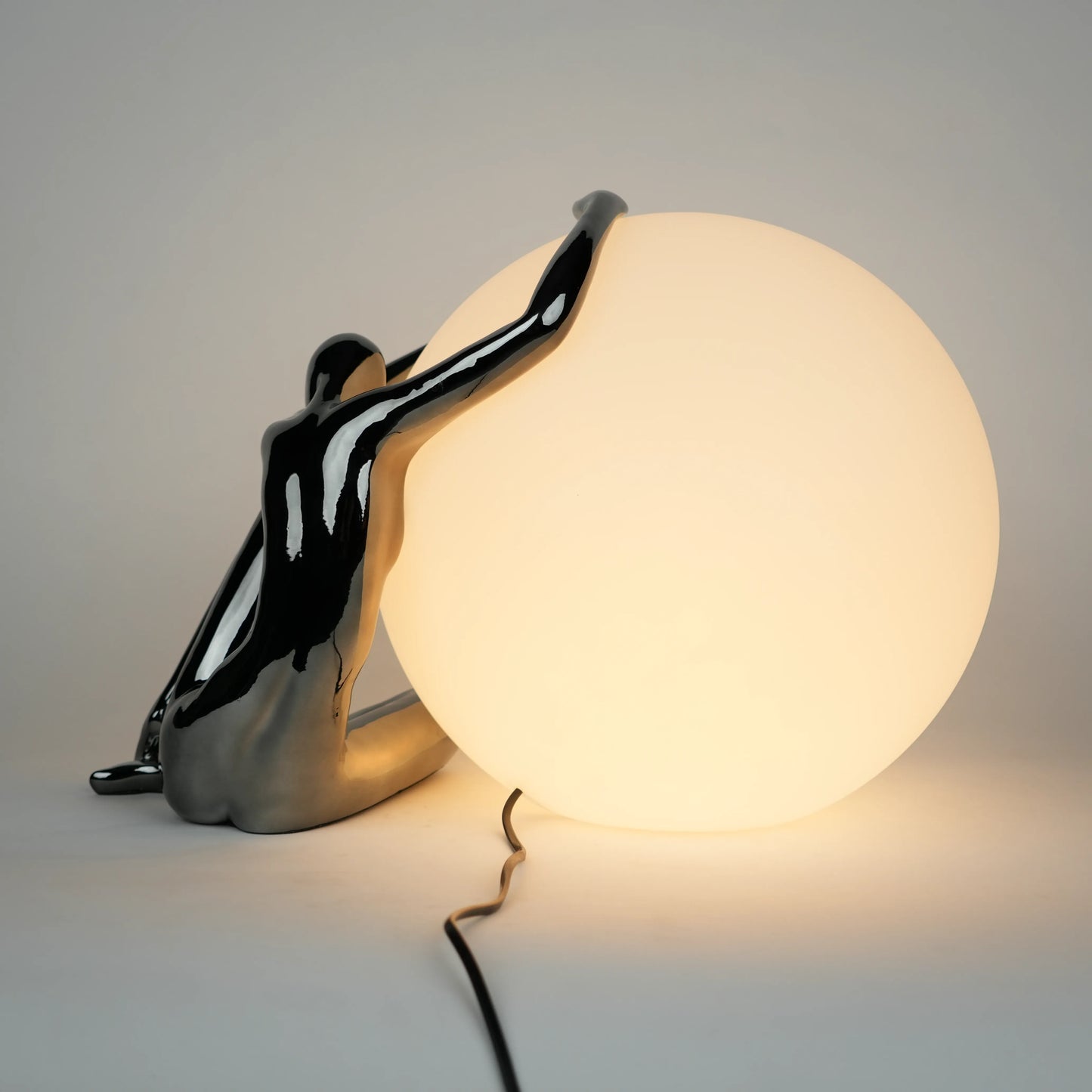 Black Electroplated Finish with Warm White Globe