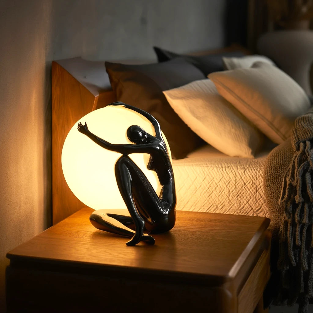 Midnight Embrace lamp on bedside table
