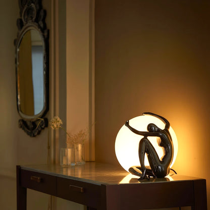 Midnight Embrace lamp lit on entry console