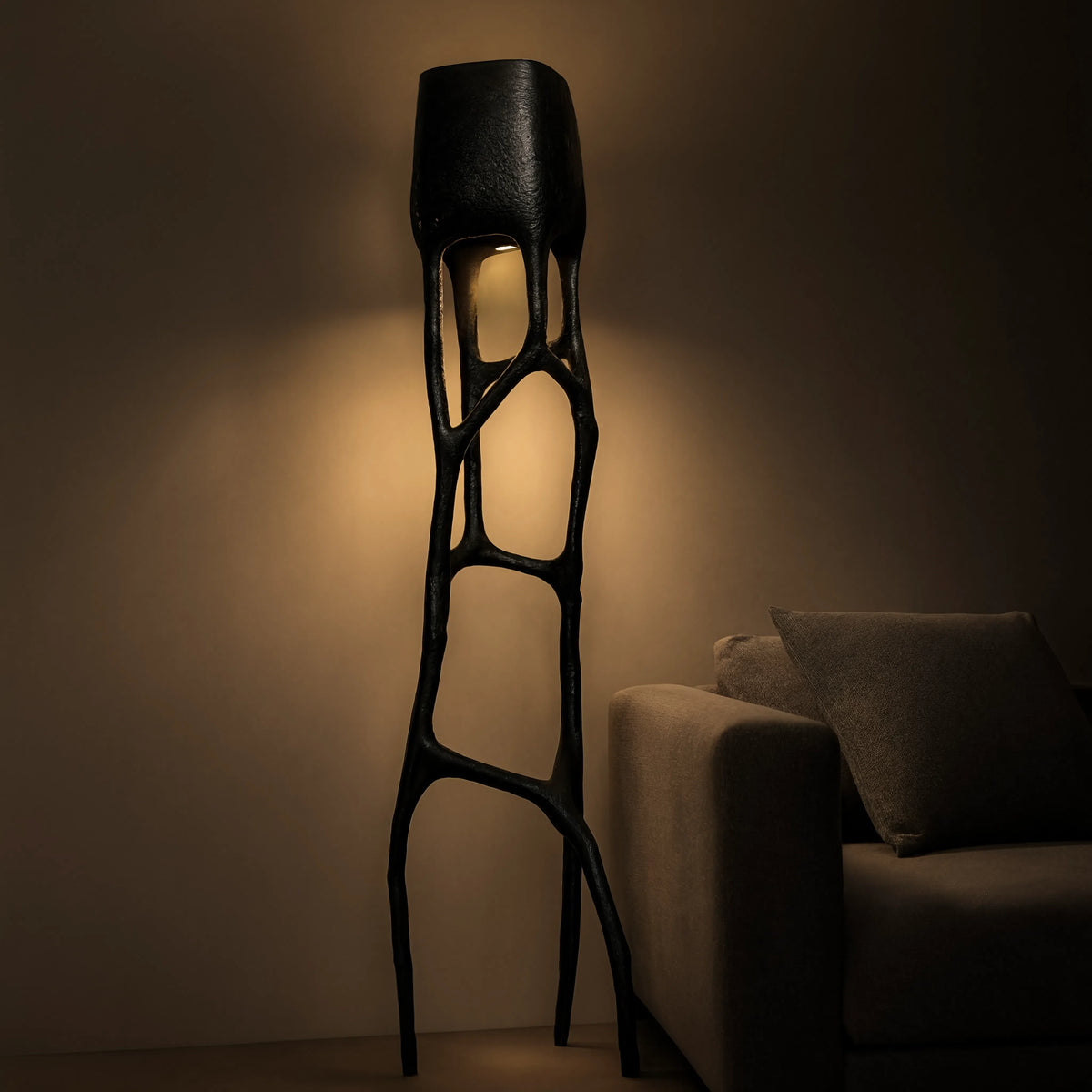 Sculpted Elegance Floor Lamp Tree Design