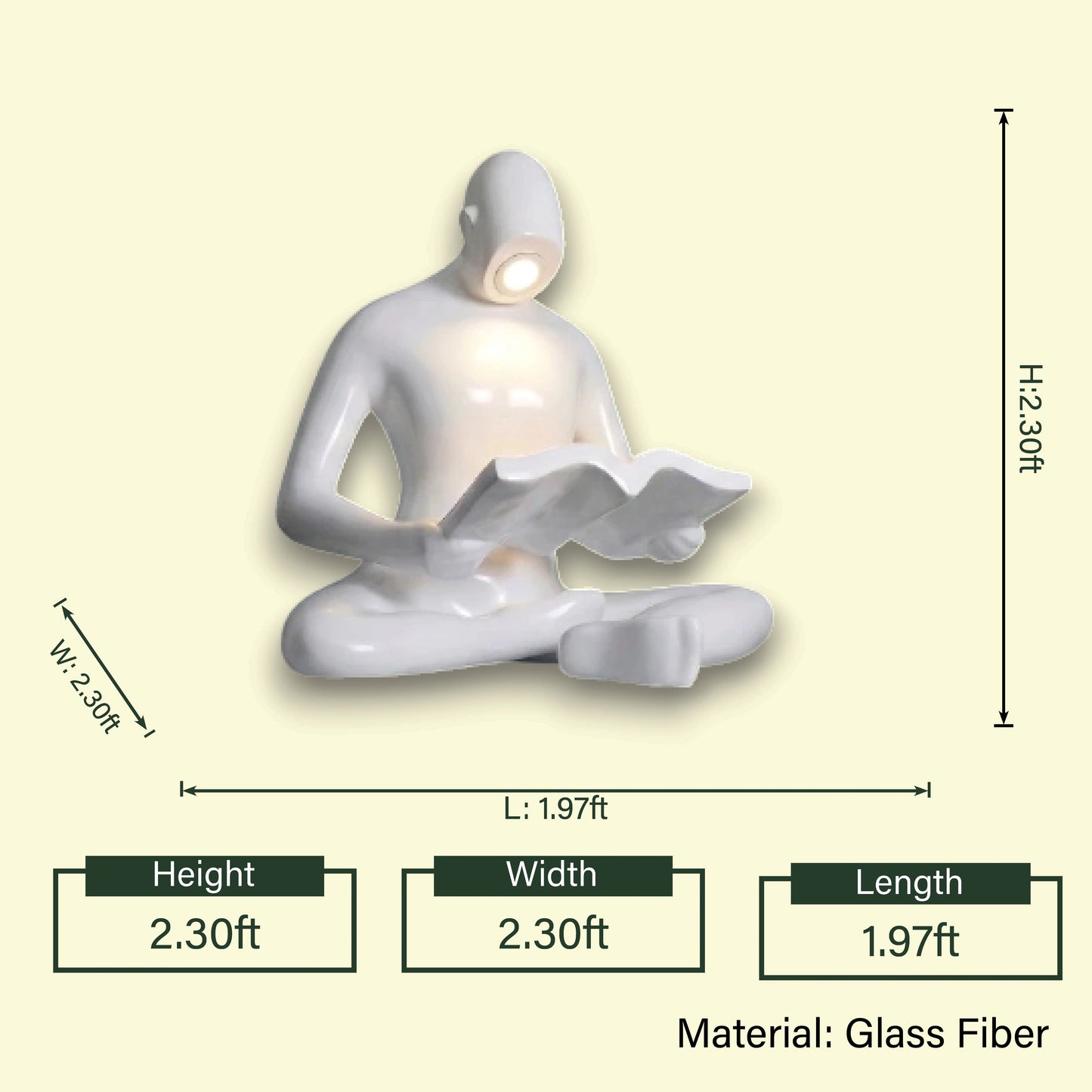 Reading Glow lamp 2.30ft spec diagram